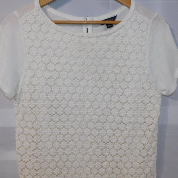 Lands  End Womens 10-12 Crochet Overlay Top - Picture 5 of 11